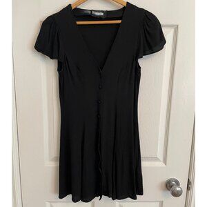 Reformation Black Flutter Sleeve Mini Dress Size 4